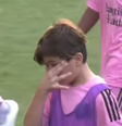 Thiago Messi deixa gramado chorando após eliminação  Foto: Reprodução/ESPN Argentina