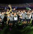 Jogadores do Botafogo comemorando a classificação.   Foto: Vitor Silva/Botafogo / Esporte News Mundo