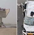 Carro cai quase 16 metros de ponte inacabada na Índia após navegador indicar caminho errado  Foto: Reprodução/Youtube/DNAIndiaNews