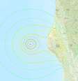 Localização de terremoto de magnitude 7,0 na Caifórnia, via USGS  Foto: Reuters