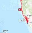 Área que seria atingida pelo tsunami  Foto: NWS Tsunami Alerts