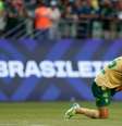 Flaco Lopez, do Palmeiras, reage após perder partida entre Palmeiras e Fluminense no Brasileirão 2024, no Allianz Parque, em 8 de dezembro de 2024, em São Paulo, Brasil.  Foto: Foto de Miguel Schincariol/Getty Images