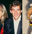 Adriane Galisteu e Ayrton Senna e a apresentadora usando a bolsa de capacete  Foto: Divulgação e Reprodução / Instagram / Manequim