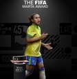  Foto: Divulgação / FIFA - Legenda: Marta leva o prêmio que tem o seu nome. Afinal, na votação da Fifa, o golmais bonito do ano é o seu / Jogada10