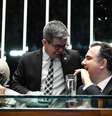 Plenário do Senado Federal durante sessão deliberativa extraordinária para votar projeto do pacote de corte de gastos. Na foto, o líder do governo no Senado, Jaques Wagner (PT-BA), o líder do governo no Congresso, Randolfe Rodrigues (PT-AP), e o presidente do Senado, Rodrigo Pacheco (PSD-MG).  Foto: Roque de Sá/Agência Senado / Estadão