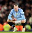 Foto: Carl Recine/Getty Images - Legenda: Haaland durante a partida contra o Aston Villa, pela Premier League / Jogada10