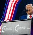 Trump fez declaração na conferência anual do Turning Point, um dos maiores encontros de ativistas conservadores do país  Foto: Getty Images / BBC News Brasil