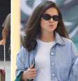 Maisa embarca no aeroporto do Rio de Janeiro nesta segunda-feira (23), ao lado do pai; atriz levou bolsas de grife na bagagem  Foto: Reprodução/Agnews / Contigo
