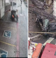 Carro fica destruído após bater contra poste em alta velocidade; duas pessoas morreram  Foto: Reprodução/Redes sociais/TV Globo