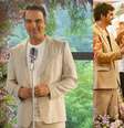 Tadeu Schmidt e ex  Foto: BBBs na chamada do 'BBB 25' - Reprodução/TV Globo / Mais Novela