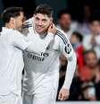  Foto: Divulgação - Legenda: Valverde comemora o primeiro gol da vitória do Real Madrid sobre o Deportiva Minera / Jogada10