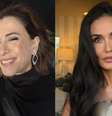 Fernanda Torres e Demi Moore durante a premiação do Globo de Ouro deste ano.  Foto: Reprodução/Instagram/@oficialfernandatorres/@rokaelbeauty