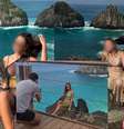 Os turistas ultrapassaram a barreira para tirar fotos em uma pedra, no Mirante Dois Irmãos  Foto: Divulgação/ICMBio