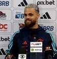  Foto: Reprodução/FlaTV - Legenda: Michael em coletiva, nesta quarta-feira, nos Estados Unidos / Jogada10