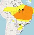 Inmet emite alerta laranja e amarelo para Estados brasileiros.  Foto: Divulgação/Inmet / Estadão