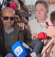 Michelle ao lado de Bolsonaro no Aeroporto de Brasília   Foto: Reprodução/CNN
