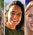 Da esquerda para a direita: Romi Gonen, Emily Damari e Doron Steinbrecher  Foto: Arquivo pessoal / BBC News Brasil