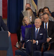 Biden e Kamala ficaram posicionados logo atrás de Trump  Foto: Reprodução/CNN