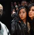 None  Foto: Kanye West ( Scott Dudelson/Getty Images) | North West e Kim Kardashian ( Allen Berezovsky/Getty Images) / Rolling Stone Brasil