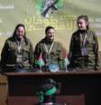 As reféns israelenses ao serem recebidas pela Cruz Vermelha, ainda em Gaza  Foto: Anadolu