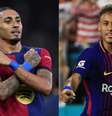 Fotos: Yasser Bakhsh/Getty Images e Mike Ehrmann/Getty Images - Legenda: Raphinha tem a melhor temporada da carreira e supera Neymar em números com a camisa do Barcelona  Foto: Jogada10