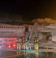 Avião pegou fogo em aeroporto na Coreia do Sul  Foto: Yonhap via REUTERS