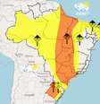 Inmet emite alerta laranja e amarelo para chuvas intensas.  Foto: Divulgação/Inmet / Estadão