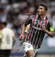  Foto: Marcelo Gonçalves/Fluminense - Legenda: Thiago Silva celebra seu gol na vitória sobre o Vasco, no Mané Garrincha / Jogada10