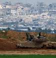 Um tanque de guerra no lado israelense da fronteira com a Faixa de Gaza.   Foto: Amir Cohen/Reuters / BBC News Brasil
