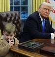 Filho de Musk chama a atenção em gabinete de Trump  Foto: Kevin Lamarque / Reuters