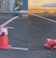 Cones derretem em cidade do Rio Grande do Sul.  Foto: Reprodução/Redes sociais 
