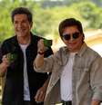 Daniel quando recebeu Chitãozinho e Xororó em sua fazenda para gravar o 'Viver Sertanejo'  Foto: Divulgação/TV Globo
