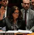 A enviada interina dos EUA para a ONU, Dorothy Camille Shea, vota no Conselho de Segurança da ONU  Foto: Reuters / BBC News Brasil