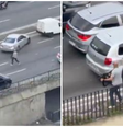 Policial dispara fuzil para deter quadrilha em meio ao trânsito de São Paulo  Foto: Reprodução/X/@inter_fatos