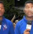 Repórter da Globo leva spray de espuma e é roubado por foliões ao vivo no Rio  Foto: Reprodução/Redes sociais 
