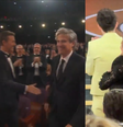 Walter Salles passou reto por Edward Norton quando levantou para receber o prêmio no Oscar.  Foto: Reprodução / X