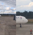 Homem tenta impedir decolagem de avião da Latam  Foto: Reprodução