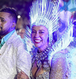 Fabricio Machado e Paolla Oliveira juntos no desfile da Grande Rio.  Foto: Anderson Borde / AgNews
