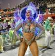Paolla Oliveira em sua despedida como rainha de bateria da Grande Rio  Foto: Alexandre Brum/Especial para o Terra