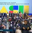 Na cerimônia, cada ministro foi chamado pelo presidente para assinar o termo de posse, um a um.  Foto: Reprodução/Gov.br