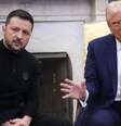 Presidente Donald Trump e o presidente ucraniano, Volodymyr Zelensky, durante reunião no Salão Oval da Casa Branca em 28 de fevereiro   Foto: Getty Images / BBC News Brasil