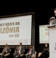 Cerimônia de lançamento do projeto Ciência e Vozes da Amazônia na COP 30, iniciativa da Universidade Federal do Pará (UFPA) que visa consolidar e divulgar ações científicas e socioambientais desenvolvidas pela comunidade da região. Divulgação UFPA, CC BY  Foto: The Conversation