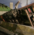 Caminhão atingiu passarela na Rodovia Anchieta  Foto: PMSP