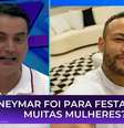 Leo Dias relatando no SBT a nova polêmica sobre o jogador: fofoca rende audiência  Foto: Reprodução/TV