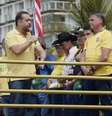 Cláudio Castro e Bolsonaro durante ato em Copacabana  Foto: Reprodução/ Youtube / Perfil Brasil
