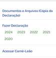 Usuários mostram que não aparece a opção de fazer a declaração de 2025  Foto: Reprodução/X