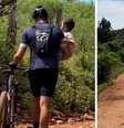 Criança foi encontrada por casal de ciclistas em uma trilha deserta em Goiás  Foto: Reprodução/Instagram
