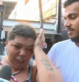 Debora se emocionou após ser solta depois de ser presa por engano no Rio de Janeiro  Foto: Reprodução/TV Globo