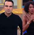 Eita! Tadeu Schmidt dá bronca em Aline após atitude de baiana com Delma no Sincerão do 'BBB 25', mas web reprova: 'Não fez sentido'.  Foto: Reprodução, TV Globo / Purepeople