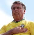 Bolsonaro em protesto em Copacabana, no Rio de Janeiro, em 16 de março  Foto: Wagner Meier/GettyImages